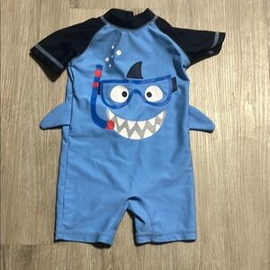 Kids Blue Shark Swim Suit